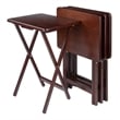 Winsome Alex Rectangle Transitional Solid Wood TV Table in Walnut (Set of 4)