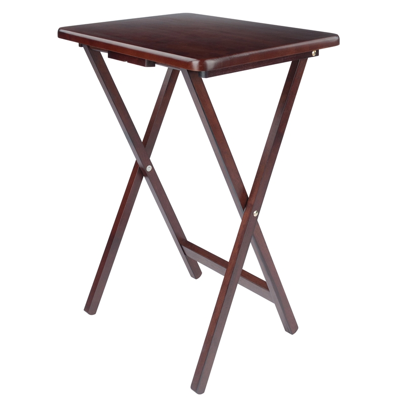 Winsome Alex Rectangle Transitional Solid Wood TV Table in Walnut (Set of 4)