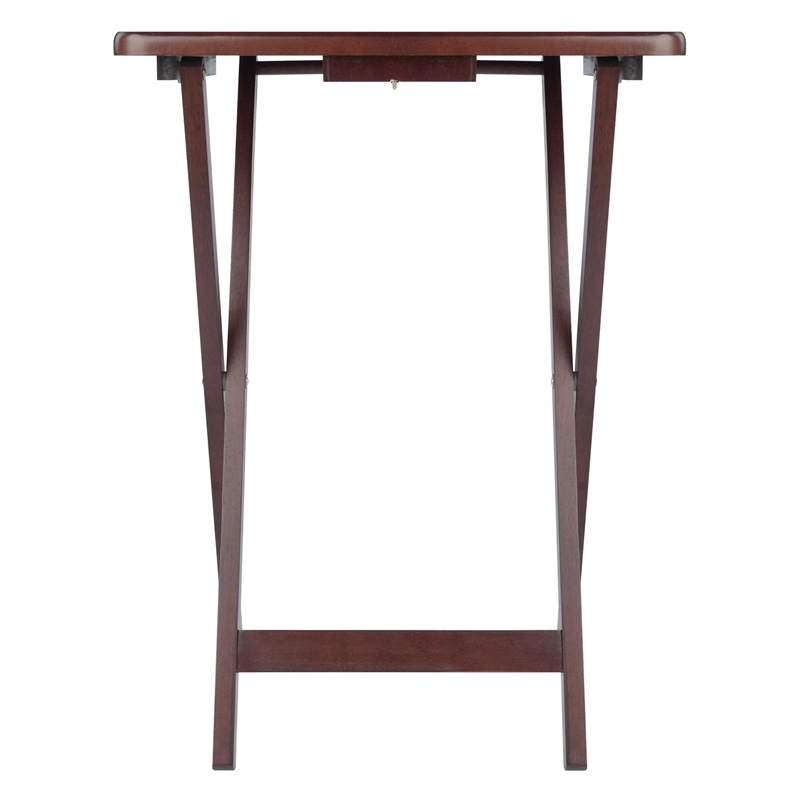 Winsome Alex Rectangle Transitional Solid Wood TV Table in Walnut (Set of 4)