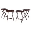 Winsome Alex Rectangle Transitional Solid Wood TV Table in Walnut (Set of 4)