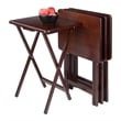 Winsome Alex Rectangle Transitional Solid Wood TV Table in Walnut (Set of 4)