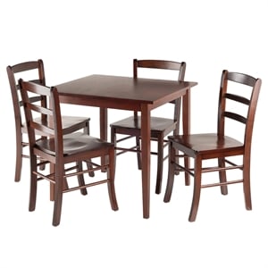 Winsome Groveland 5-Piece Solid Wood Dining Set in Antique Walnut