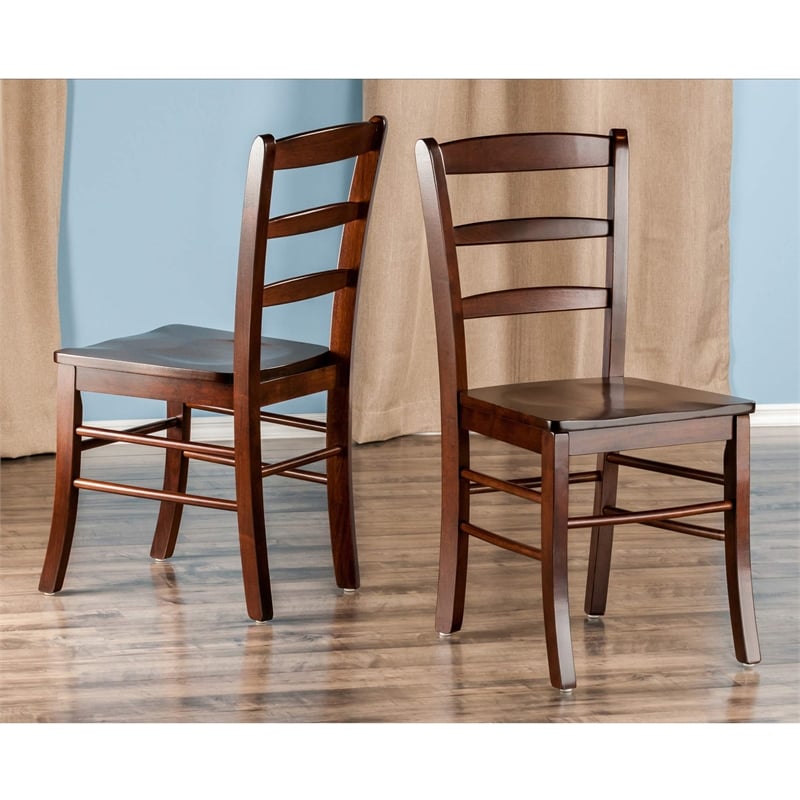 Winsome Groveland 5-Piece Solid Wood Dining Set in Antique Walnut