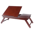 Winsome Alden Solid Wood Lap Desk Flip Top w/ Drawer and Foldable Legs in Walnut