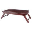 Winsome Alden Solid Wood Lap Desk Flip Top w/ Drawer and Foldable Legs in Walnut
