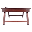 Winsome Alden Solid Wood Lap Desk Flip Top w/ Drawer and Foldable Legs in Walnut