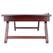 Winsome Alden Solid Wood Lap Desk Flip Top w/ Drawer and Foldable Legs in Walnut