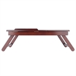 Winsome Alden Solid Wood Lap Desk Flip Top w/ Drawer and Foldable Legs in Walnut