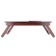 Winsome Alden Solid Wood Lap Desk Flip Top w/ Drawer and Foldable Legs in Walnut