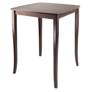 Winsome Inglewood Solid Wood Dining Table with Curved Top in Antique Walnut