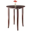 Winsome Fiona Round Transitional Solid Wood Pub Table in Antique Walnut