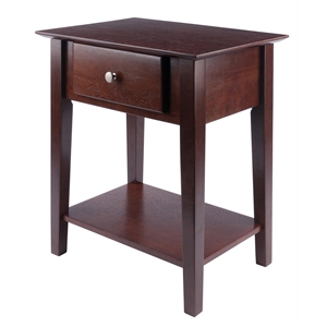 Winsome Rochester Shaker Solid Wood Nightstand with Drawer in Antique Walnut