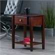 Winsome Rochester Shaker Solid Wood Nightstand with Drawer in Antique Walnut