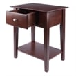 Winsome Rochester Shaker Solid Wood Nightstand with Drawer in Antique Walnut