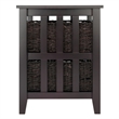 Winsome Morris Wood Side Table with 2 Foldable Baskets in Espresso