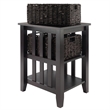Winsome Morris Wood Side Table with 2 Foldable Baskets in Espresso
