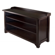 Winsome Dayton Storage Hall Bench Solid Wood Shoe Rack with Shelves in Walnut