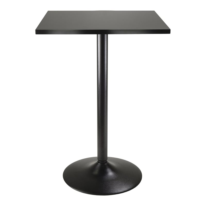 Winsome Obsidian Square Contemporary Wood/Metal Pub Table in Black