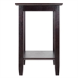 Winsome Genoa Rectangular Solid Wood End Table with Glass Top in Dark Espresso