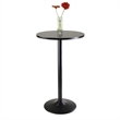 Winsome Obsidian Round Contemporary Wood/Metal Pub Table in Black