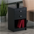 Winsome Ava Transitional Composite Wood Accent Table with Two Drawers in Black