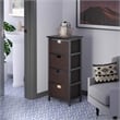Winsome Omaha Transitional Solid Wood Storage Rack w/ 4 Foldable Baskets - Black