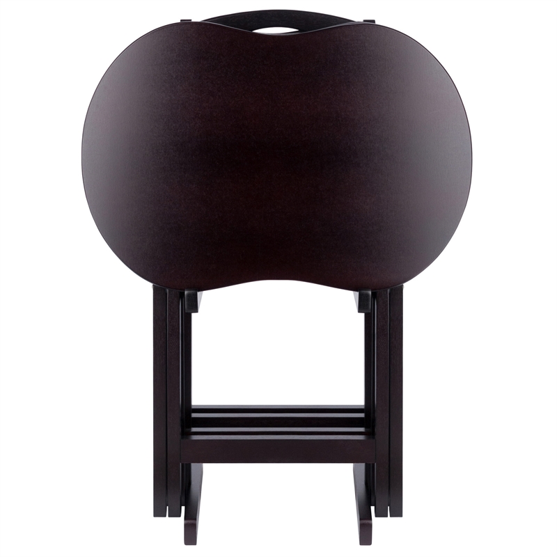 Winsome Skippy 5-Piece Transitional Solid Wood TV Table Set in Espresso