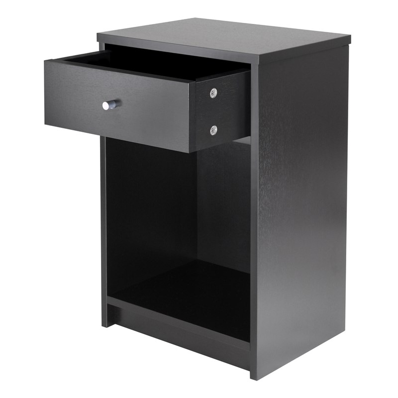 Winsome Squamish Transitional Composite Wood Accent Table in Black