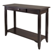 Winsome Nolan Transitional Solid Wood Console Table with Drawer in Cappuccino