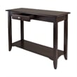 Winsome Nolan Transitional Solid Wood Console Table with Drawer in Cappuccino