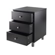 Winsome Daniel Transitional Composite Wood Accent Table with 3-Drawer in Black