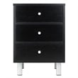 Winsome Daniel Transitional Composite Wood Accent Table with 3-Drawer in Black