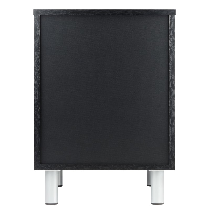 Winsome Daniel Transitional Composite Wood Accent Table with 3-Drawer in Black