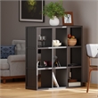 Winsome Timothy 3x3 Wood Storage Cabinets w/ Wainscoting Panel in Black