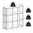 Winsome Timothy 3x3 Wood Storage Cabinets w/ Wainscoting Panel in Black