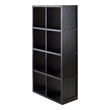 Winsome Timothy 4x2 Wood Storage Cabinet w/ Wainscoting Panel in Black