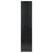 Winsome Timothy 4x2 Wood Storage Cabinet w/ Wainscoting Panel in Black