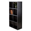 Winsome Timothy 4x2 Wood Storage Cabinet w/ Wainscoting Panel in Black