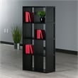 Winsome Timothy 4x2 Wood Storage Cabinet w/ Wainscoting Panel in Black