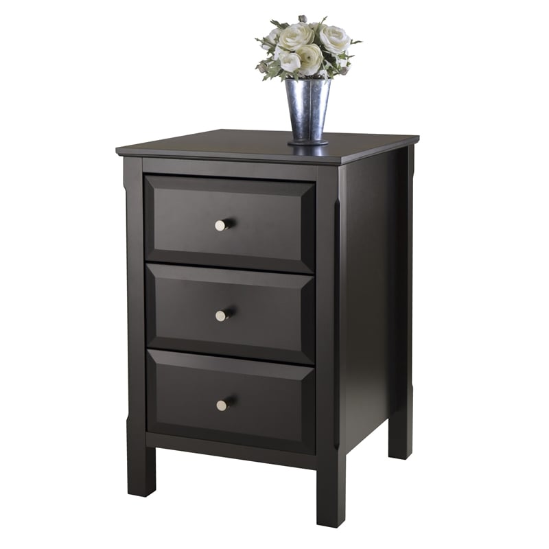 Winsome Timmy Transitional Composite Wood Accent Table in Black