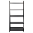 Winsome Adam 5-Tier A-Frame Transitional Solid Wood Book Shelf in Black