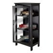 Winsome Poppy Display Transitional Solid Wood/Glass Curio Cabinet in Black