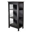 Winsome Poppy Display Transitional Solid Wood/Glass Curio Cabinet in Black