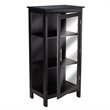 Winsome Poppy Display Transitional Solid Wood/Glass Curio Cabinet in Black