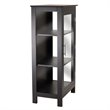 Winsome Poppy Display Transitional Solid Wood/Glass Curio Cabinet in Black