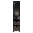 Winsome Wyatt Tall Transitional Wood Linen Cabinet with Baskets in Black