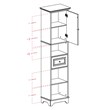 Winsome Wyatt Tall Transitional Wood Linen Cabinet with Baskets in Black