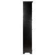 Winsome Wyatt Tall Transitional Wood Linen Cabinet with Baskets in Black