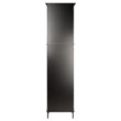 Winsome Wyatt Tall Transitional Wood Linen Cabinet with Baskets in Black