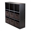Winsome Timothy 7-Piece Transitional Wood Storage Cabinet in Black